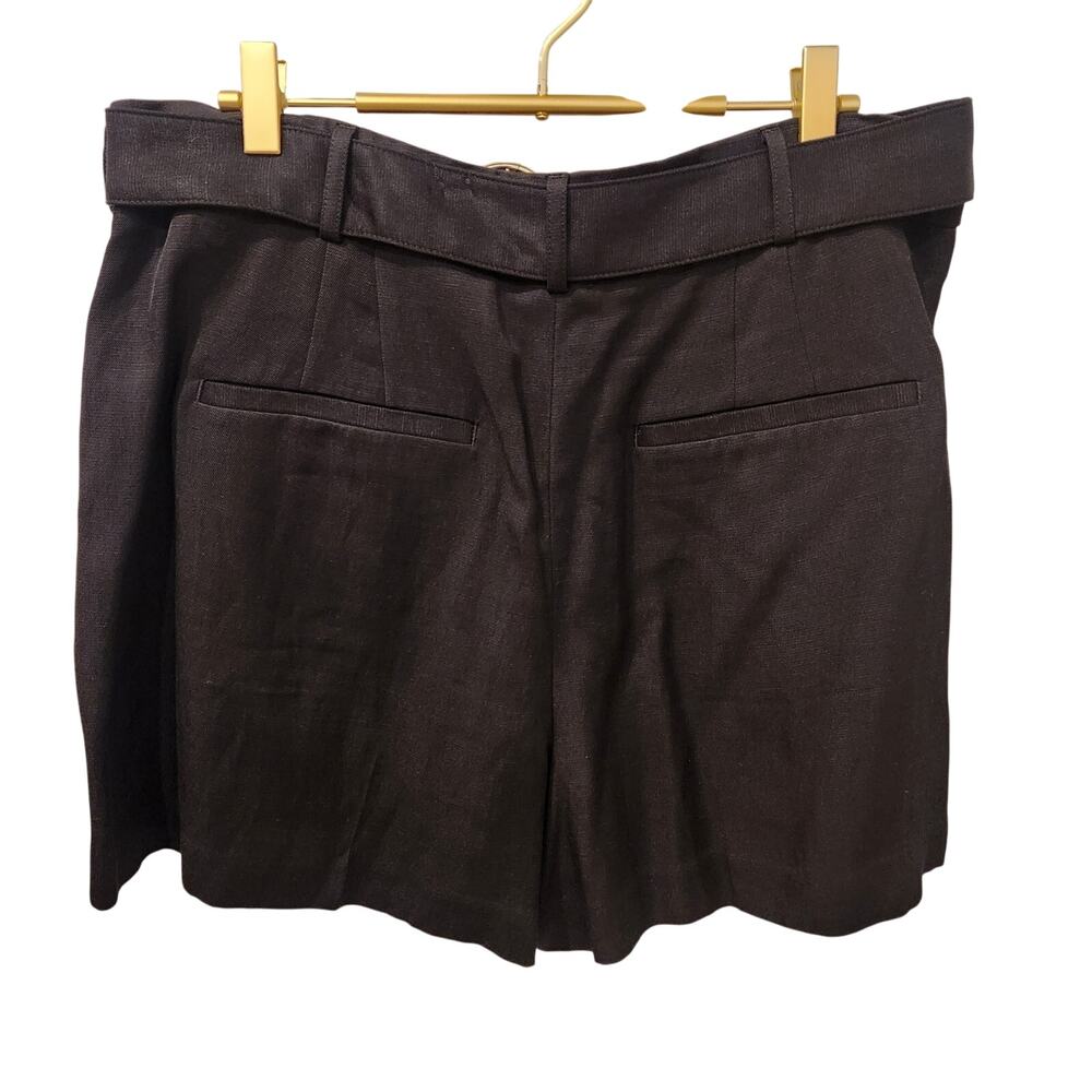 Express Stylist High-rise linen blend black shorts size 14 - Picture 4 of 7